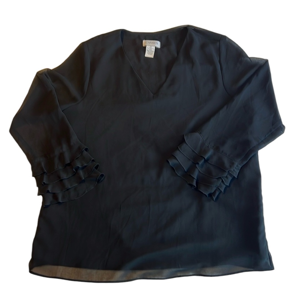 Carmen blouse long sheer sleeves